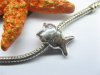 10 Silver Fish Thread European Beads pa-m218