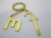 10Pcs Golden Key Ring Key Chain Father & Mother Symbol