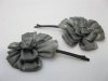 4x12Pair Gauze Flower Hairclips Hair Clips Mixed Color 4x12Pair Gauze Flower Hairclips Hair Clips Mixed Color