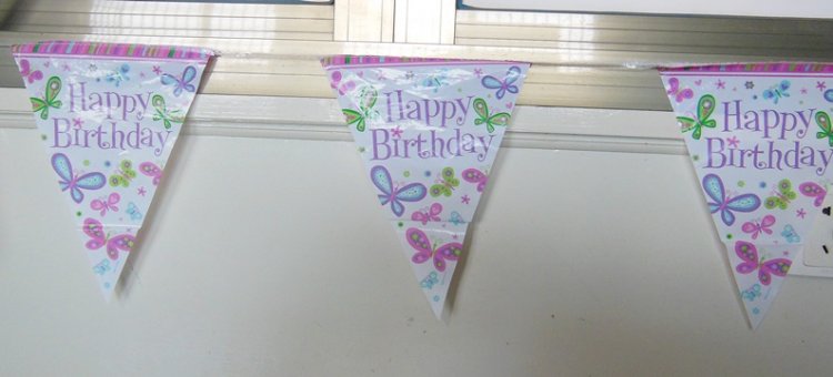 24Bag New Happy Birthday Flag Banner Party Favor - Click Image to Close