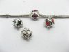 20 Nickel Plated European Thread Beads With Rhinestone