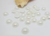 2500Pcs 8mm White Semi-Circle Simulated Pearl Bead Flatback