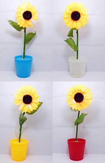 24 Flashing Potted Sunflower Wedding Home Decoration - Click Image to Close
