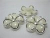 20Pcs Pearl Ivory Frangipani Hairclip Jewelry Finding Beads 48mm