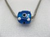 50 Blue Murano Cubic Glass European Beads With White Dots 50 Blue Murano Cubic Glass European Beads With White Dots