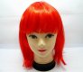 4Pcs Bobo Head Style Neat Bang Short Straight Cosplay Wig - Red