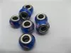 100 Blue Murano Flower Round Glass European Beads be-g438 100 Blue Murano Flower Round Glass European Beads be-g438