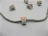 20 Metal Enamel Fancy Heart Thread European Beads