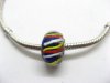 100 Dark Blue Colourful Stripe Glass European Beads be-g332 100 Dark Blue Colourful Stripe Glass European Beads be-g332