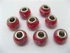 100 Red Murano Rose Flower Round Glass European Beads 100 Red Murano Rose Flower Round Glass European Beads