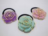 4x12Pcs Elastic Scrunchies with Rose Flower Hair Elastic