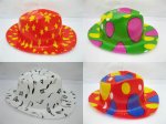 12 Plastic Colorful Cowboy Hat Party Favor Assorted