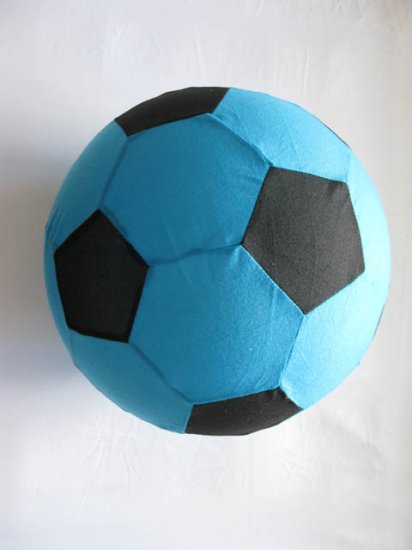 1X Inflatable Beach Garden Football Soccer Ball Black Blue - Click Image to Close