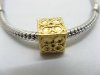 10Pcs 18K Gold Plated European Cubic Thread Beads ac-sp386 10Pcs 18K Gold Plated European Cubic Thread Beads ac-sp386