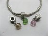12 Alloy Thread European Beads with Crystal Dangle ac-sp555 12 Alloy Thread European Beads with Crystal Dangle ac-sp555