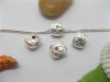 20 Silver Flower European Thread Beads with Rhinestone