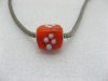 50 Orange Murano Flower Cubic Glass European Beads be-g279 50 Orange Murano Flower Cubic Glass European Beads be-g279