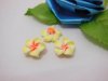 100 Yellow Fimo Beads Frangipani Jewellery Finding 1.5cm