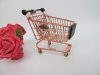 8Pcs Rose Golden Pretend Play Supermarket Handcart Storage Troll