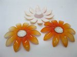 20Pc Orange Blossom Sunflower Hairclip Jewelry Finding Beads 6cm