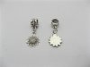 50 Metal European Beads with Sunflower Dangle Charm pa-b3