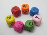 300Pcs Alphabet Letter Cube Wooden Beads Mixed Wholesale