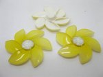 20Pcs Yellow Flower Hairclip Jewelry Finding Beads 6cm