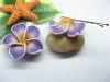 20 Purple Fimo Beads Frangipani Jewellery Finding 4.2cm cf-f2