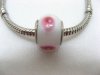 100 White Murano Round Glass European Beads be-g354 100 White Murano Round Glass European Beads be-g354
