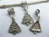 50 Metal European Beads with Christmas Tree Dangle pa-b11