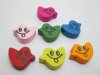 200 Bird Shape w/Smile Face Wooden Bead Mixed Color 200 Bird Shape w/Smile Face Wooden Bead Mixed Color