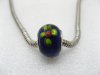 50 Blue Murano Flower Glass European Beads 50 Blue Murano Flower Glass European Beads