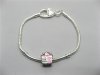 4Pcs Sliver Heart Clasp European Bracelet 20cm ac-str221 4Pcs Sliver Heart Clasp European Bracelet 20cm ac-str221
