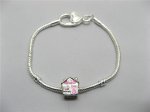 4Pcs Sliver Heart Clasp European Bracelet 20cm ac-str221