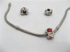 10 Alloy Floral Pearl Thread European Beads ac-sp593