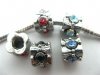 10 Alloy Charms European Thread Beads With Rhinestone ac-sp42 10 Alloy Charms European Thread Beads With Rhinestone ac-sp42