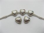 20 Alloy Heart European Thread Beads with Rhinestone pa-m96