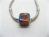 50 Blue Silver Cube Glass European Beads 50 Blue Silver Cube Glass European Beads