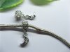 20 Alloy Thread European Beads with Crescent Dangle pa-m235