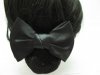 12Pcs Black Bowknot Hairclip with Hair Bun Net