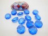 100 Blue Crystal Faceted Double-Hole Suncatcher Beads 14mm