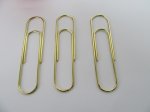 6Packets X 10Pcs Metal Golden Tone Paper Clips 100x24mm