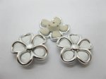 40Pcs Blossom Flower Hairclip Jewelry Finding Beads - White