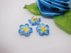 100 Blue Fimo Beads Frangipani Jewellery Finding 1.5cm