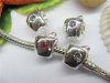 20 Silver Apple European Thread Beads with Rhinestone pa-m210