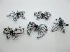 45 Black Hair Clip Barrette Claw with Rhinestone Assorted