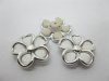 40Pcs Blossom Flower Hairclip Jewelry Finding Beads - White