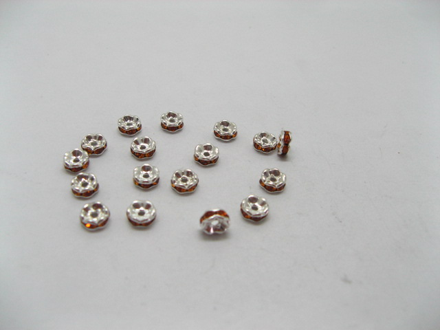 100 6mm Orange Rhinestone Rondelle Spacers Beads 100 6mm Orange Rhinestone Rondelle Spacers Beads