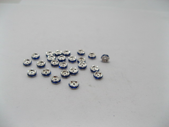 100 6mm Blue Rhinestone Rondelle Spacers Beads 100 6mm Blue Rhinestone Rondelle Spacers Beads