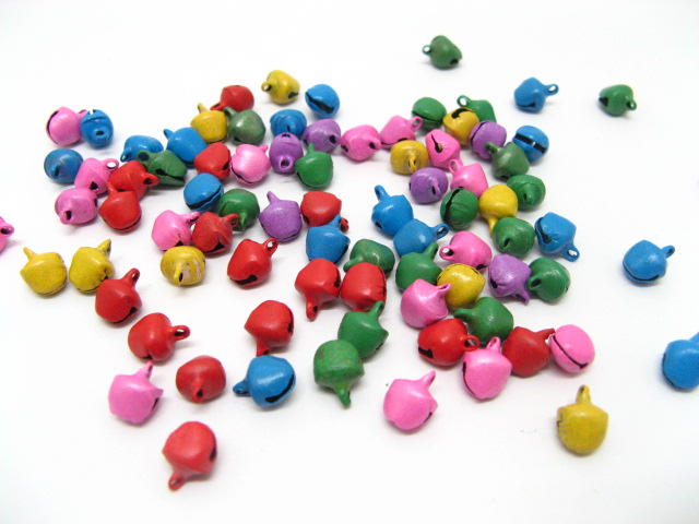 5000 Colour Bell Pendants Charms 8mm For Crafts - Click Image to Close